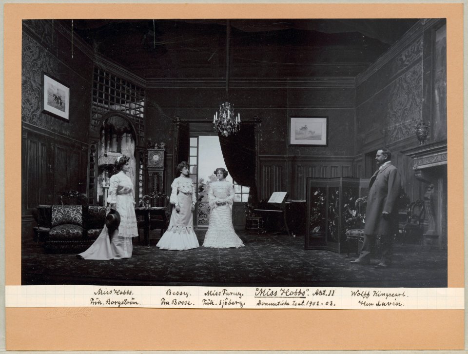 Miss Hobbs, Dramatiska teatern 1902. Föreställningsbild - SMV - H14 039
