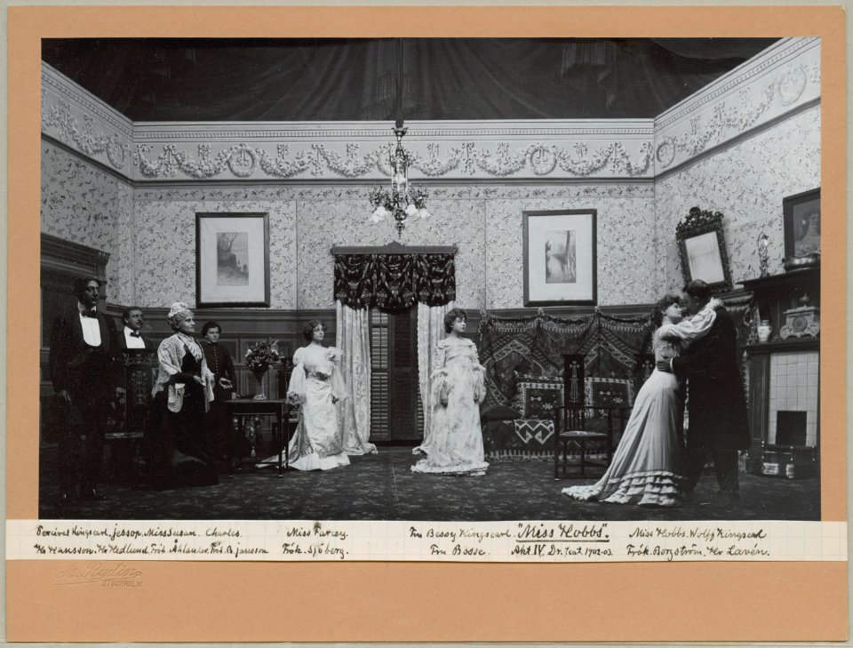Miss Hobbs, Dramatiska teatern 1902. Föreställningsbild - SMV - H14 041