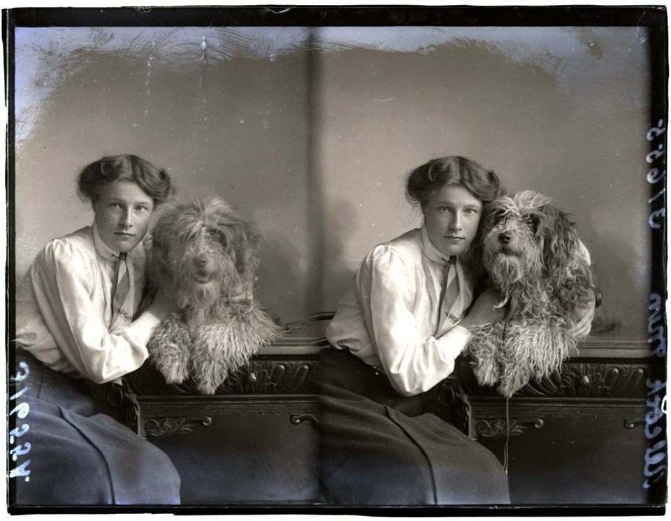 Miss Allcock and dog, 2 Nov 1911 (16394588100)