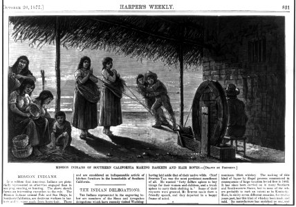 Mission Indians of Southern California making baskets and hair ropes LCCN2005681044