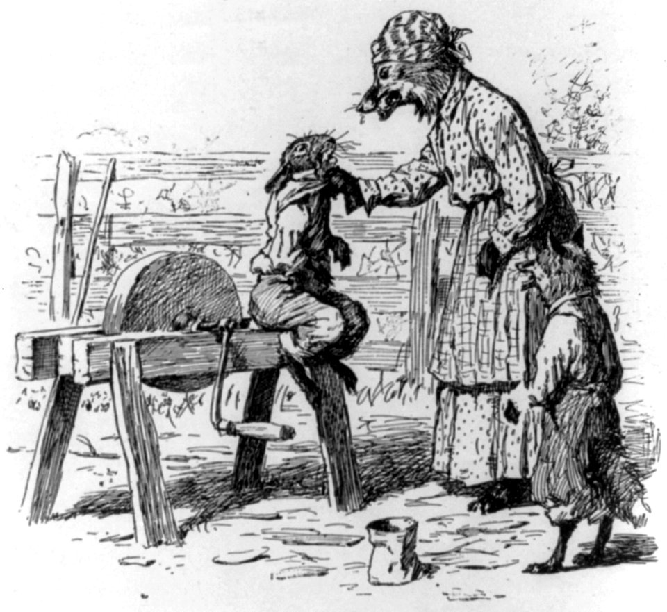 Miss Fox holding Brer Rabbit by the collar cph.3b33222