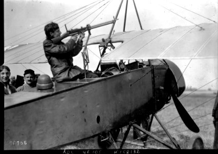 Mitrailleuse on French Morane Saulnier L parasol monoplane