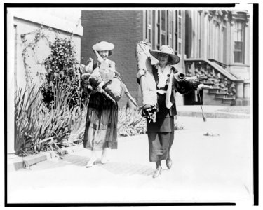 Miss Julia Emory and Miss Bertha Graf who will guard the colors on their way to Ohio LCCN2004669965