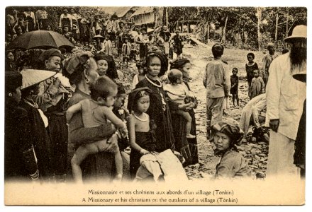 Missionnaire au Tonkin et ses chrétiens photo
