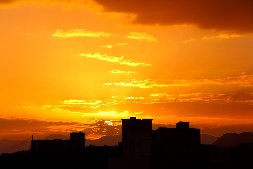Sun evening mountains