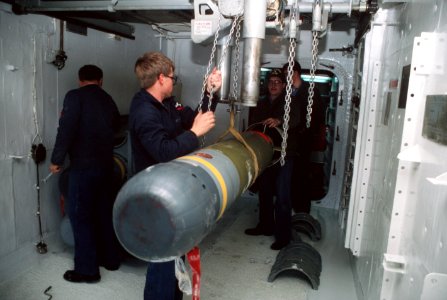 Mk 46 torpedo on USS Wainwright (CG-28) 1988 photo