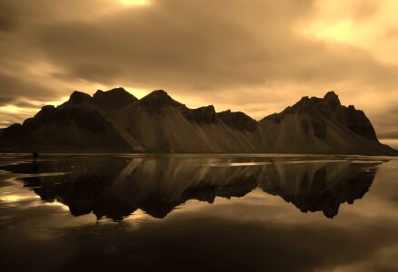 Dusk reflections fjord photo