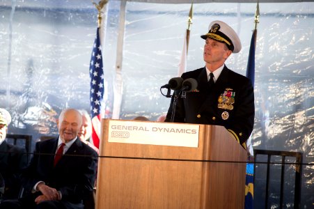 Mobile Landing Platform (MLP 2) John Glenn ceremony 140201-N-WL435-426