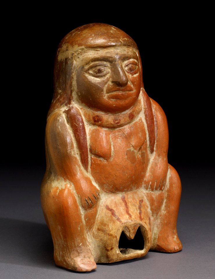 Moche - Female Figure in Birthing Position - Walters 482836 - Three Quarter
