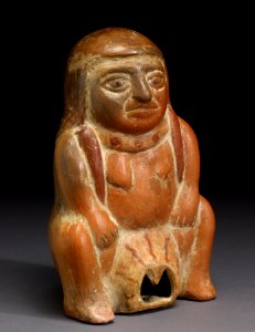 Moche - Female Figure in Birthing Position - Walters 482836 - Three Quarter