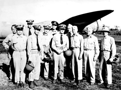 Admiral Nimitz with officers on Guadalcanal, 30 September 1942 (NH 62413)