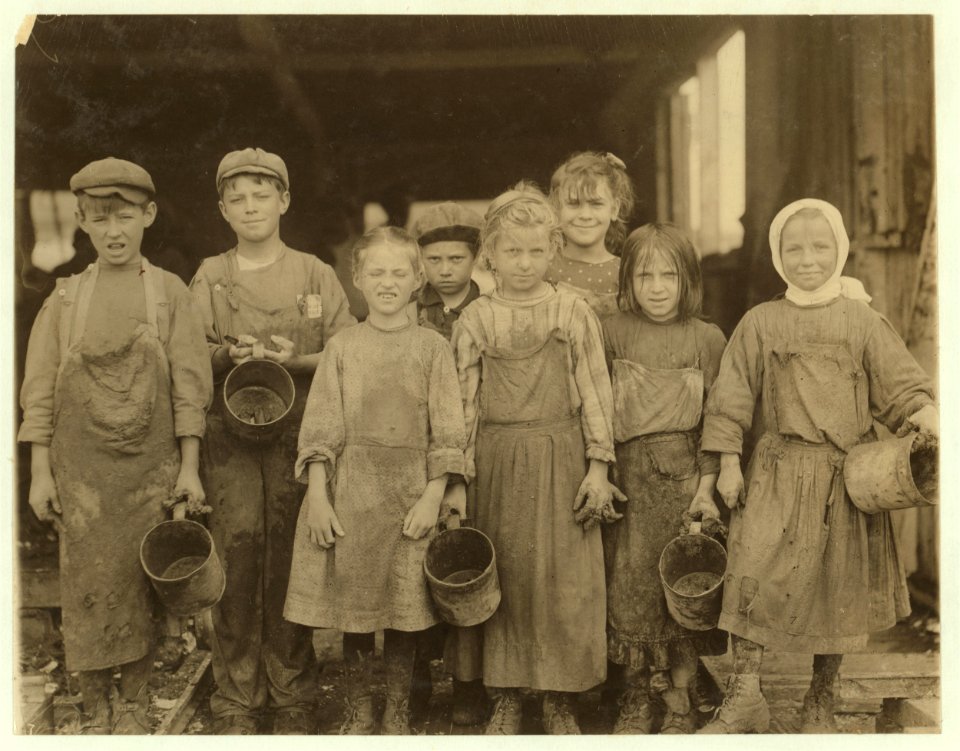 Nine of these children from 8 years old up go to school half a day, and shuck oysters for four hours before school and three hours after school on school days, and on Saturday from 4 A.M. to LOC nclc.05333