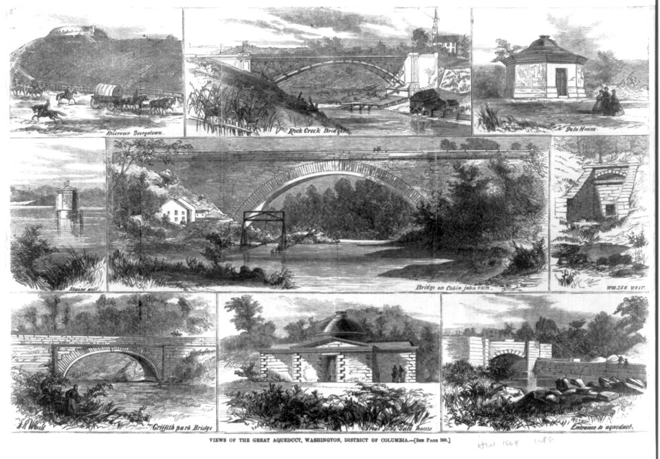 Nine views of the Great Aqueduct, Washington, D.C. LCCN2006679039