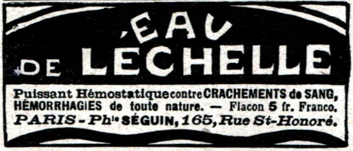 No 3905 Back cover inside, Eau de Lèchelle
