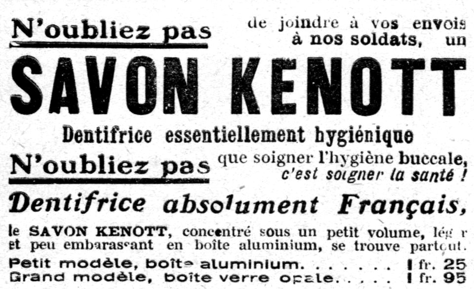 No 3791, 30 Octobre 1915, Savon Kenott