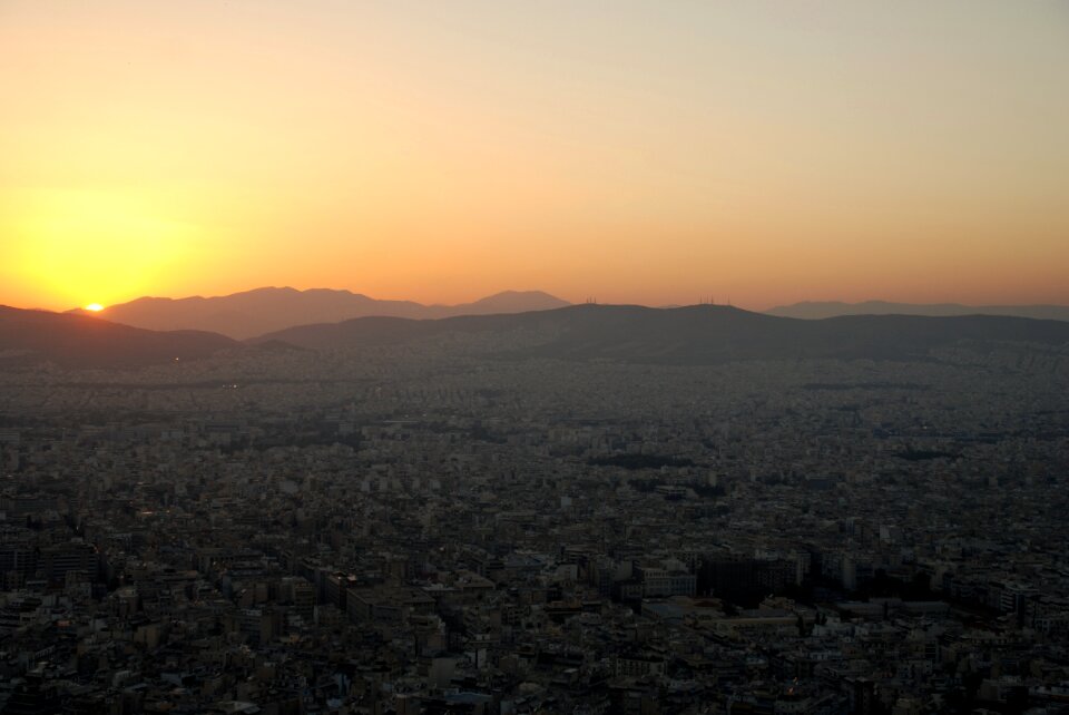 Sunset athens greece