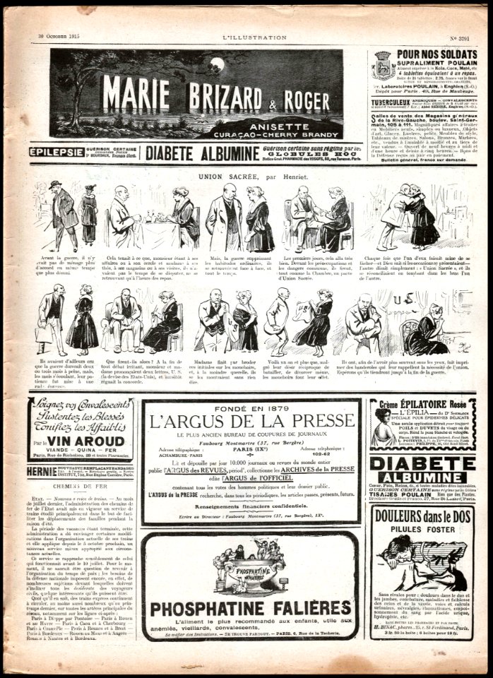 No 3791, 30 Octobre 1915, Back cover inside