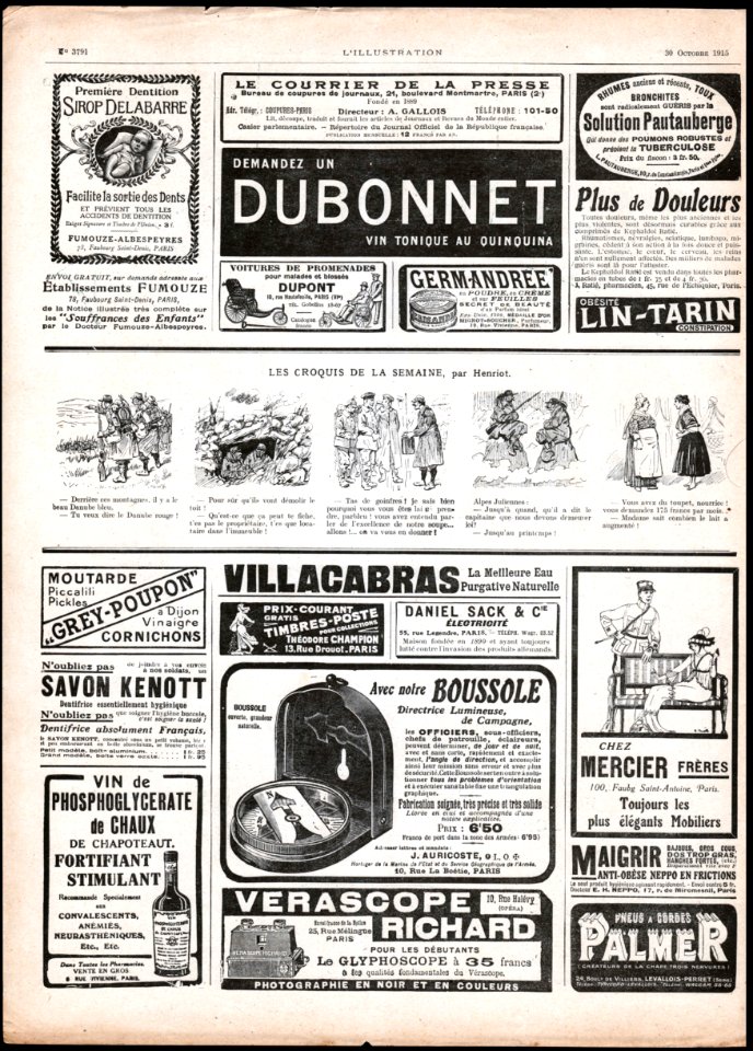 No 3791, 30 Octobre 1915, Front cover inside