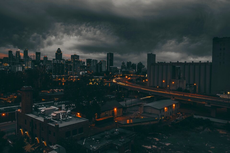City dark night photo