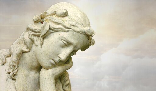 Marble monument angel