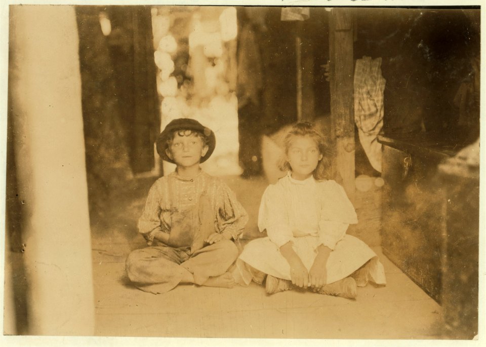 No. 846-847. Name- These children are representatives of the two families that occupy this one room in a shack on Bottomley's farm, Baltimore, Md. There are only sliding curtains to separate LOC cph.3b38161