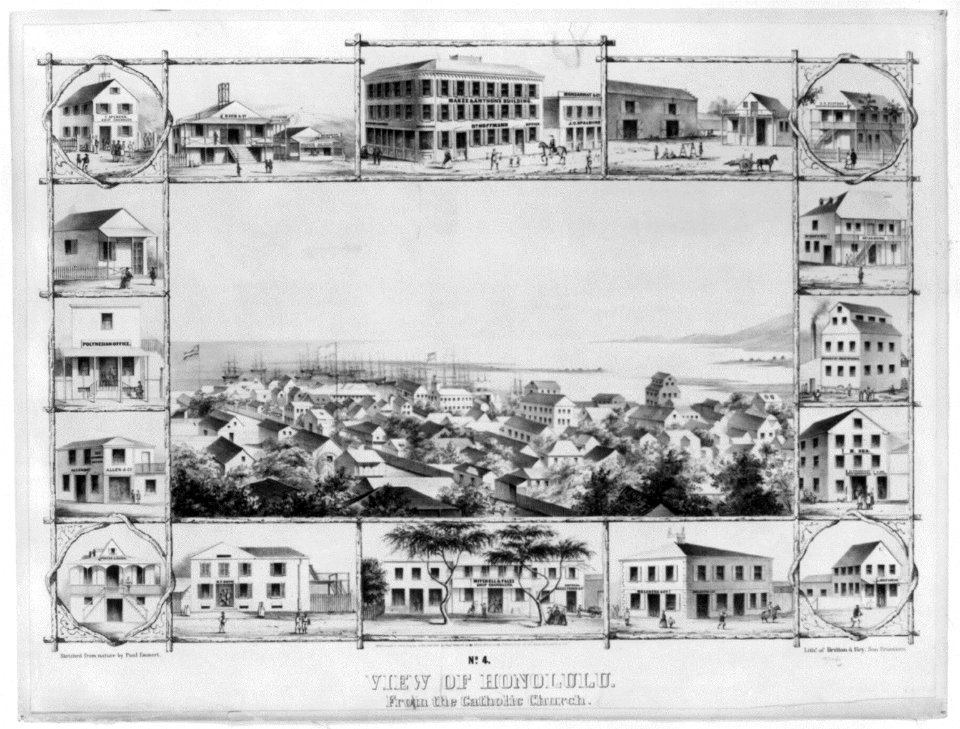 No. 4. View of Honolulu. From the Catholic church. (copy negative version)
