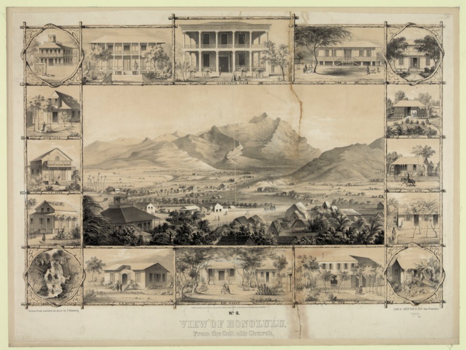 No. 6. View of Honolulu. From the Catholic church. (original print)