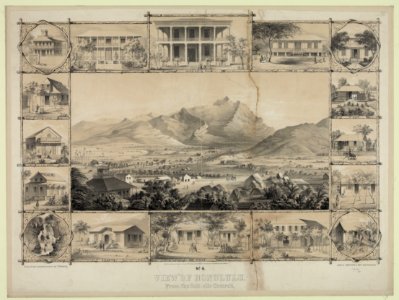 No. 6. View of Honolulu. From the Catholic church. (original print)