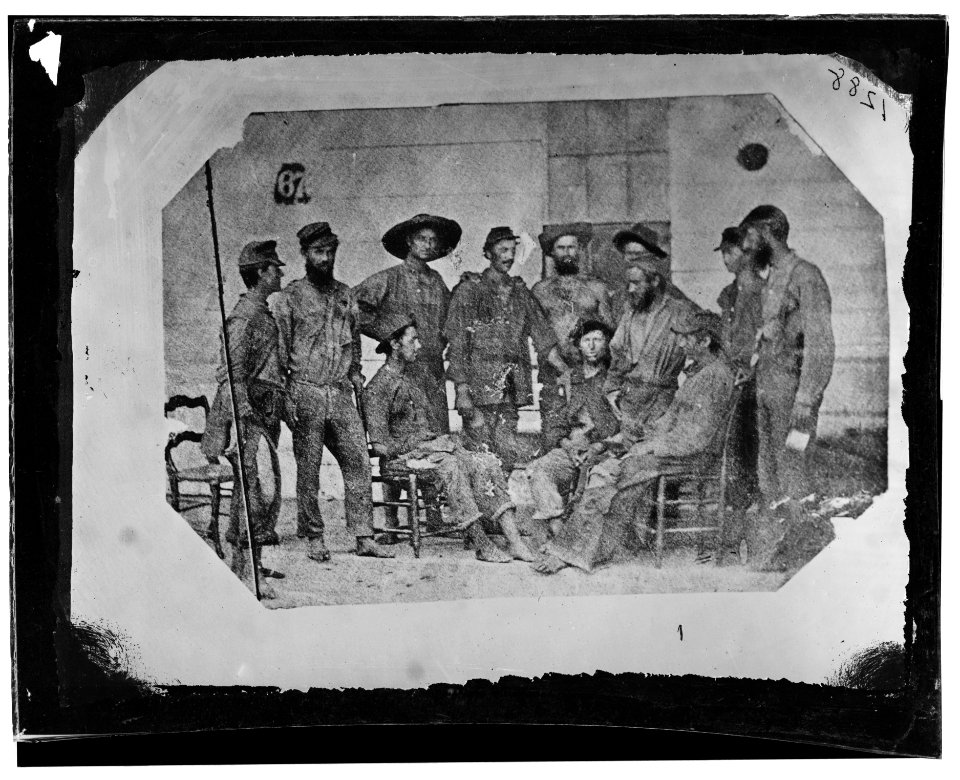 Non-commissioned officers, 19th Iowa Infantry, exchanged prisoners from Camp Ford, Texas. Photographed at New Orleans on their arrival LOC cwpb.01433