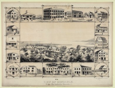 No. 4. View of Honolulu. From the Catholic church. (original print)