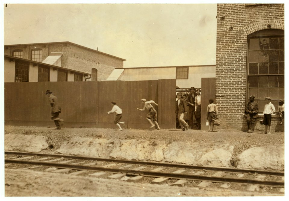 Noon hour at Priscilla Knitting Mills, Meridian, Miss. Small Boy works. LOC cph.3a29774