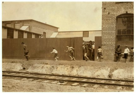 Noon hour at Priscilla Knitting Mills, Meridian, Miss. Small Boy works. LOC cph.3a29774