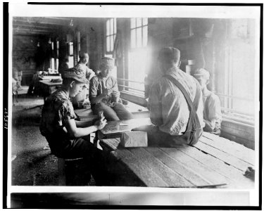 Noon Hour in an Indianapolis Furniture Factory. Aug., 1908. Wit., E. N. Clopper. LOC cph.3c05670