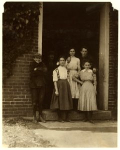 Noon hour, Holden-Leonard Co., Bennington, Vt. Some of the youngsters working there. Work was slack, and the force small. LOC nclc.01838