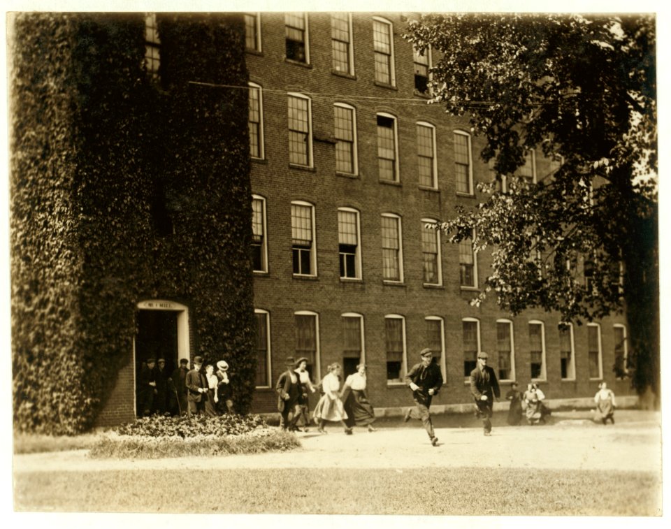 Noon hour, Holden-Leonard Co., Bennington, Vt. Some of the youngsters working there. Work was slack and force small. LOC nclc.01833
