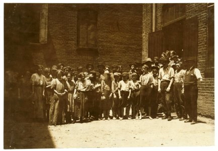 Noon-hour at Riverside Cotton Mills, Danville, Va. All are workers. The Supt., who posed them, said, 'Be sure not to get any little dinner-toters in the photo. We have none working under LOC nclc.02166 photo