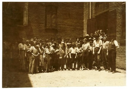 Noon-hour at Riverside Cotton Mills, Danville, Va. All are workers. The Supt., who posed them, said, 'Be sure not to get any little dinner-toters in the photo. We have none working under LOC nclc.02166