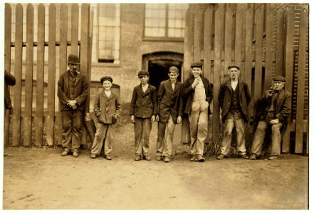 Noon, June 10, 1909. Parker Mill, Warren, R.I. I saw these and nearly a dozen youngsters who looked to be under 14 at work there that A.M. when I went through the mill as a visitor. LOC nclc.01813
