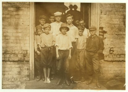 Noon. Group of Doffers and sweepers in Cabarrus Mill, Concord, N.C. These are not all that were working here. LOC nclc.02648