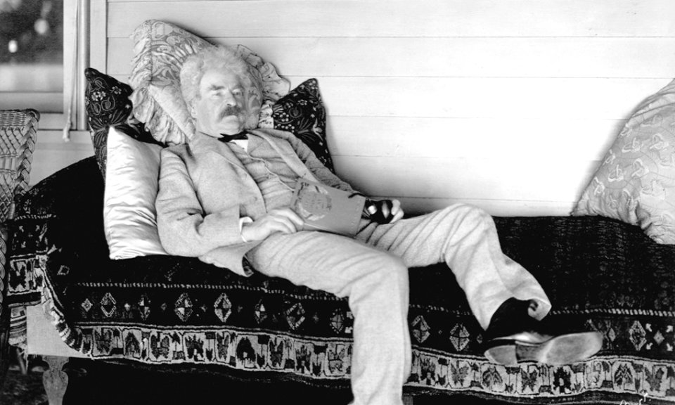 Mark Twain reading c1900s