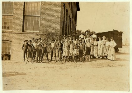 Noon at the Willingham Cotton Mills, Macon, Ga. Owned by one of the richest families in the section. President said some time ago that he didn't want to hire children but was forced to. LOC nclc.01608