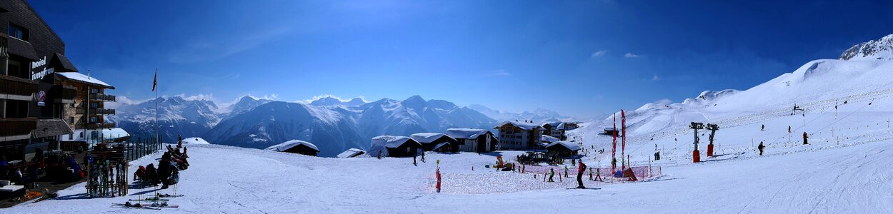 Winter panoramic mountain photo