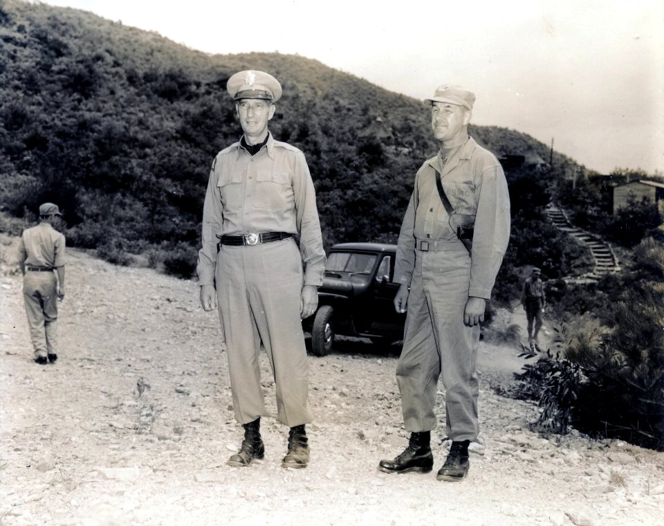 Mark W. Clark and Robert O. Bare in Korea, July 1952