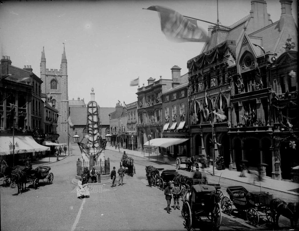 Market Place, Reading, 1887