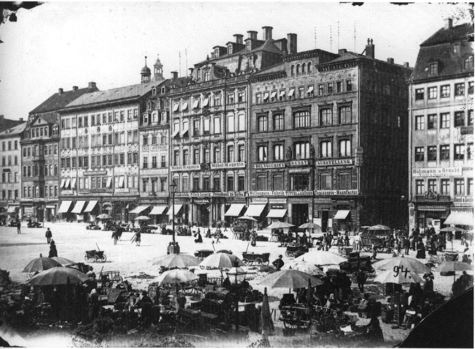 Markt Westseite Leipzig um 1890