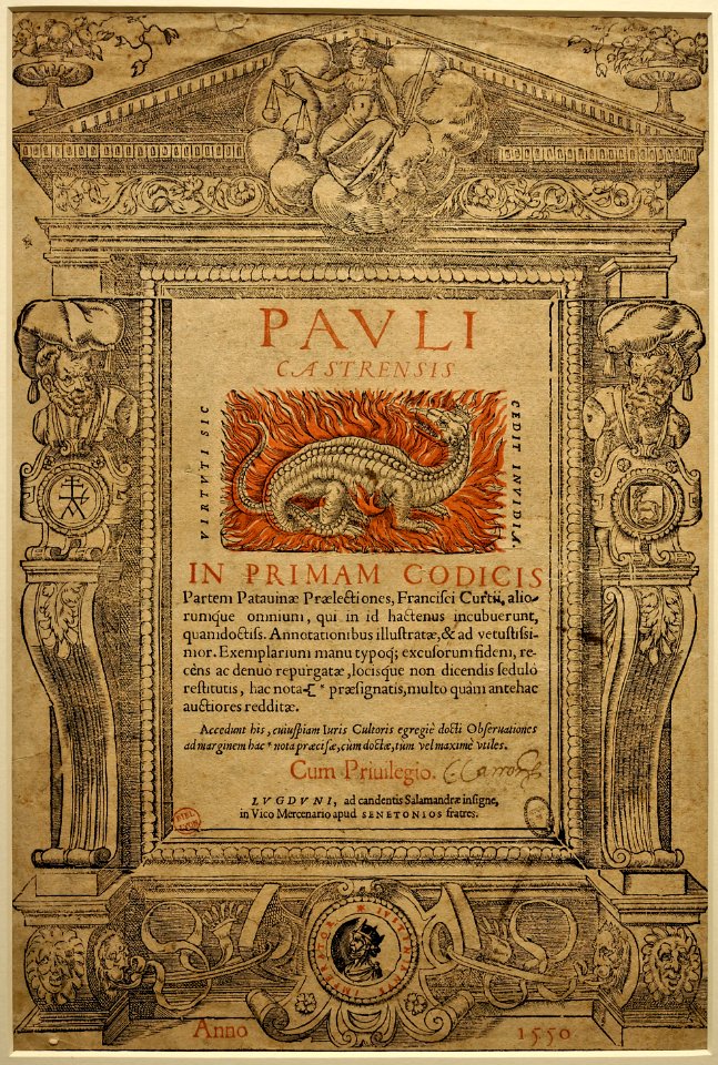 Marque à la salamandre de la famille Senneton - 1552