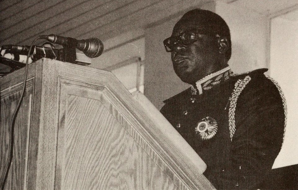 Marshal Mobutu Sese Seko, president of Zaire and supreme commander of the FAZ