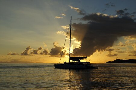 Ocean dawn catamaran