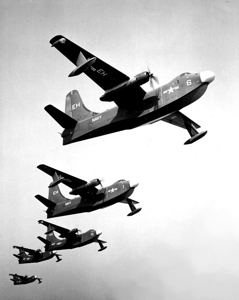 Martin P5M-1 Marlins of VP-56 in flight, circa in 1954 (NNAM.2011.003.145.017)