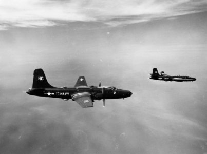 Martin P4M-1 Mercators of VP-21 in flight in July 1951 photo